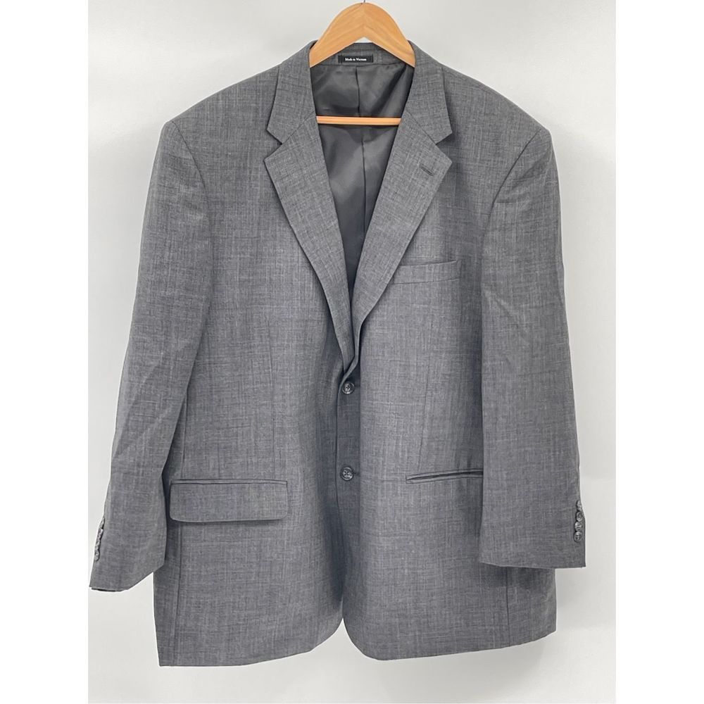 Cricketeer Suit Jacket Sport Coat Blazer Men‎ Size 50R Gray Wool